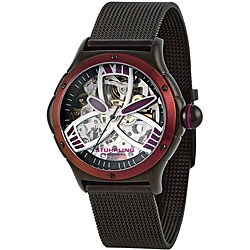 Stuhrling Original Women's Alpine Slalom Maroon Skeleton Automatic Watch