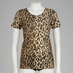 Illusions Women's Strech Tee and Lace Boy Shorts Set