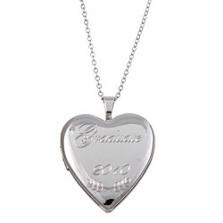 Sterling Essentials Sterling Silver 18-inch Engraved 'Graduate 2010' Heart Locket Necklace