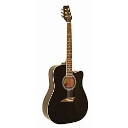 Kona High-gloss Black Dreadnought Acoustic Guitar
