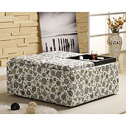 Decor Bubbles Print Cocktail Storage Ottoman