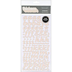 I Do Marquise Pearl Chipboard Buttercream Thickers Alphabet Stickers