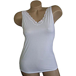 Vanity Fair Women's White Lace-trimmed Camisole