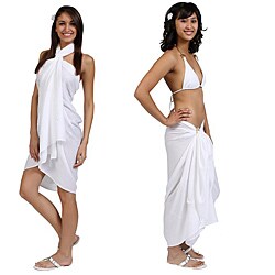 White Sequined Embroidered and Beaded Sarong (Indonesia)