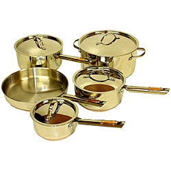 Revere Chef's Supreme 9-Piece Stainless Steel Copper Bottom Pan Set
