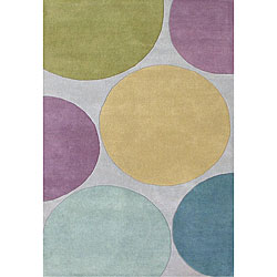 Hand-tufted Metro Circles Multi-color Wool Rug (5' x 8')