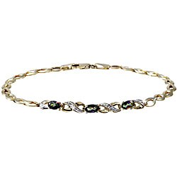 10k Yellow Gold Mystic Fire Topaz and Diamond Bracelet