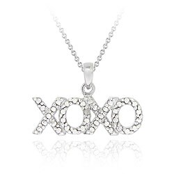 DB Designs Sterling Silver Diamond Accent Hugs/ Kisses Necklace