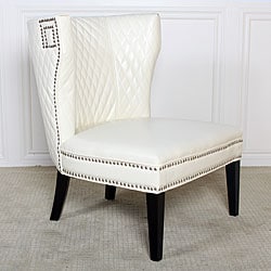 Tessa Ivory Quilted Bonded Leather Chair