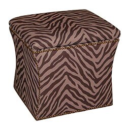 Miami Espresso Zebra Print Storage Ottoman