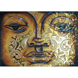 Water Technique Buddha Painting (Indonesia)