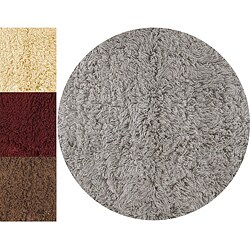 Hand-woven Alexa Flokati Wool Shag Rug (5' Round)