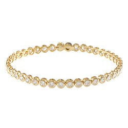 14k Gold Overlay Clear Cubic Zirconia Tennis Bracelet