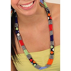 Long Zulu Multi-strand Bead Rope Necklace (South Africa)