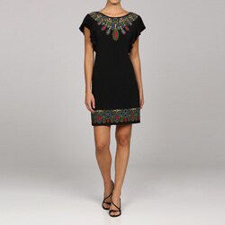 London Times Women's Ruffle Sleeve Dress.