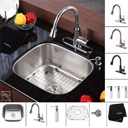 Kraus Stainless Steel Undermount Kitchen Sink/ Faucet/ Soap Dispenser