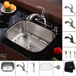 Kraus Stainless Steel Undermount Kitchen Sink/ Faucet/ Soap Dispenser