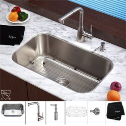 Kraus Stainless Steel Undermount Kitchen Sink/ Faucet/ Soap Dispenser