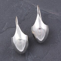 Plain Dome Sterling Silver Earrings (Nepal)