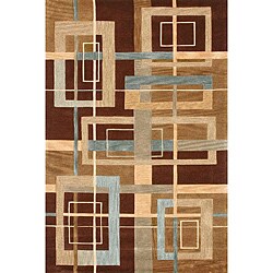 Brown Abstract Rug (3'6 x 5'6)