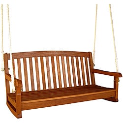 Royal Tahiti Yellow Balau Hardwood Two-seater Swing with Curved Back