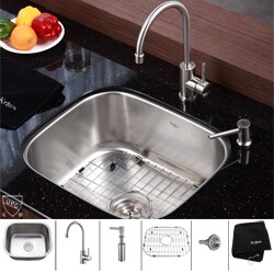 Kraus Stainless Steel Undermount Kitchen Sink/ Faucet/ Soap Dispenser