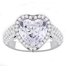 Danhov 18k Gold Cubic Zirconia and 7/8ct TDW Diamond Engagement Ring (G, VS2)