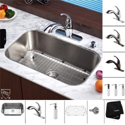 Kraus Stainless Steel Undermount Kitchen Sink/ Faucet/ Soap Dispenser