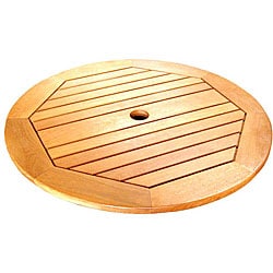 Royal Tahiti Yellow Balau Outdoor 28-inch Round Lazy Susan with Umbrella Hole