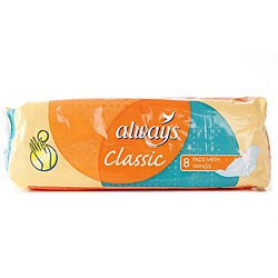 Always 8-count Classic with Wings Pads (Pack of 4)