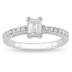 Miadora 14k White Gold 5/8ct TDW Diamond Engagement Ring