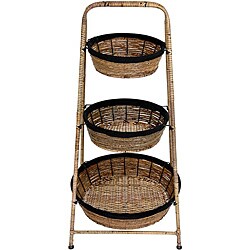 Banana Leaf 36-inch Woven Round Fruit Rack (China)