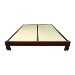 Mahogany Walnut Twin Tatami Platform Bed (China)