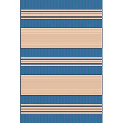 Spinnaker Stripe Blue Rug (4'11 x 7'6)