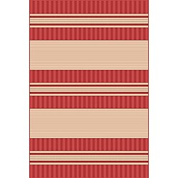 Spinnaker Stripe Red Rug (4'11 x 7'6)