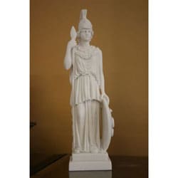 White Bonded Marble Athena with Spear Statue
