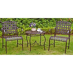 Santa Fe 'Nailhead' 3-piece Iron Bistro Set