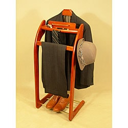Executive Style Cherry with Brass Hardware Clothing Butler Valet Suit Stand VL16138