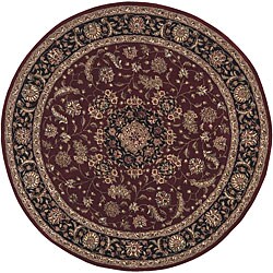 Hand-tufted Astara Burgundy Wool Rug (8' Round)