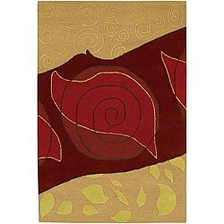 Hand-tufted Mandara Beige Wool Rug (5' x 7'6)