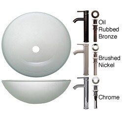 Geyser Sandstorm Design Glass Vessel Bathroom Sink and Faucet Combo