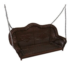 Resin Wicker Hanging Loveseat Swing