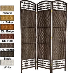 Woven Wood/ Fiber 5.5-foot Tall Room Divider (China)