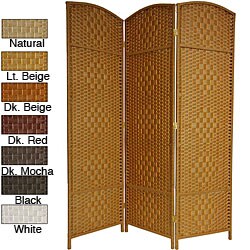 Wood and Fiber Diamond Weave 6-foot Room Divider (China)