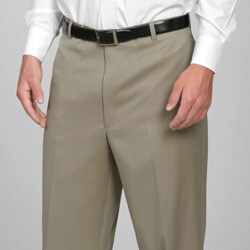 Austin Reed Men's Tan Flat-front Gabardine Trousers