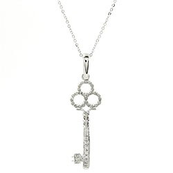 Sterling Silver 1/4ct TDW Diamond Key Necklace (H-I, I1-I2)