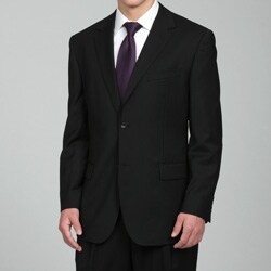Luca Bertoni Men's Black Two-button Wool Suit