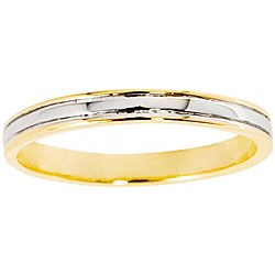 14k Gold Overlay Men's Center Rail Band (3 mm)