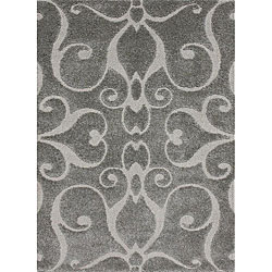 Jullian Charcoal Grey/Brown Shag Rug (5'3 x 7'7)