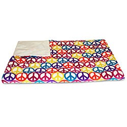 'Bright Peace Signs' Printed Microluxe Throw